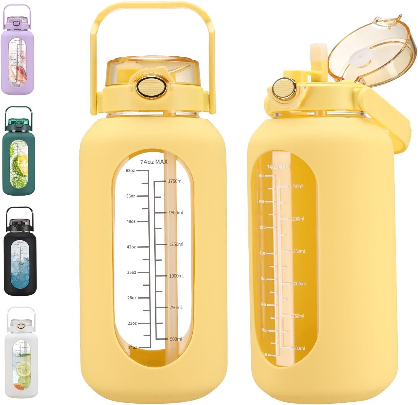 Hydration Showdown: 64oz vs. 74oz Glass Water Bottles