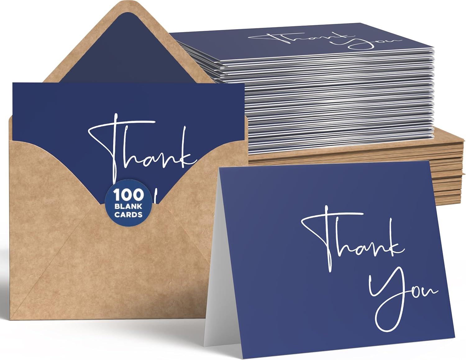 Bulk Thank You Navy... Compared: Stickers vs. Notes? Big Impact, Small Cost