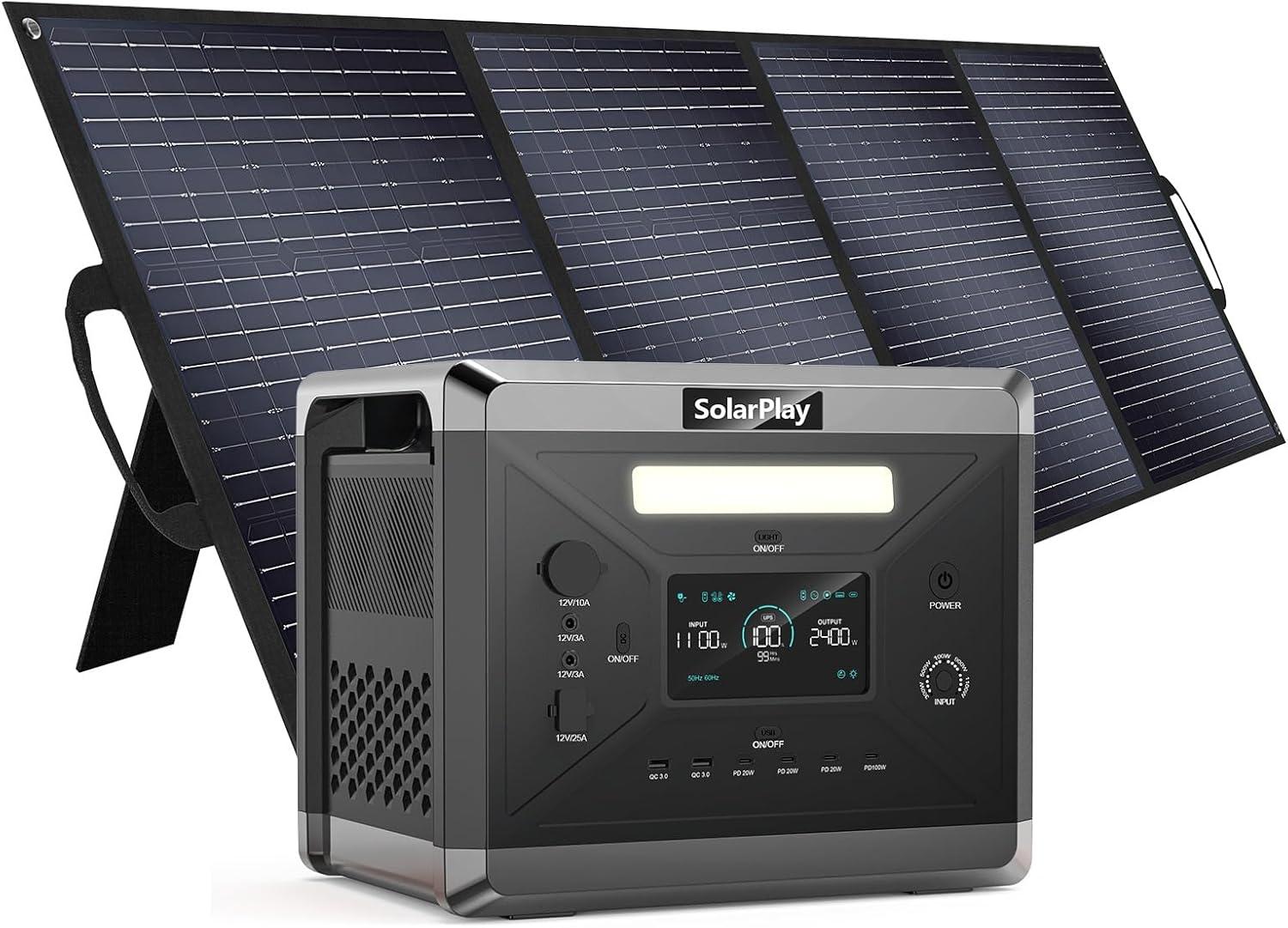 Portable Power, Sun-Ready: 2400W Capacity Generator, Solar-Powered, with Backup Insight