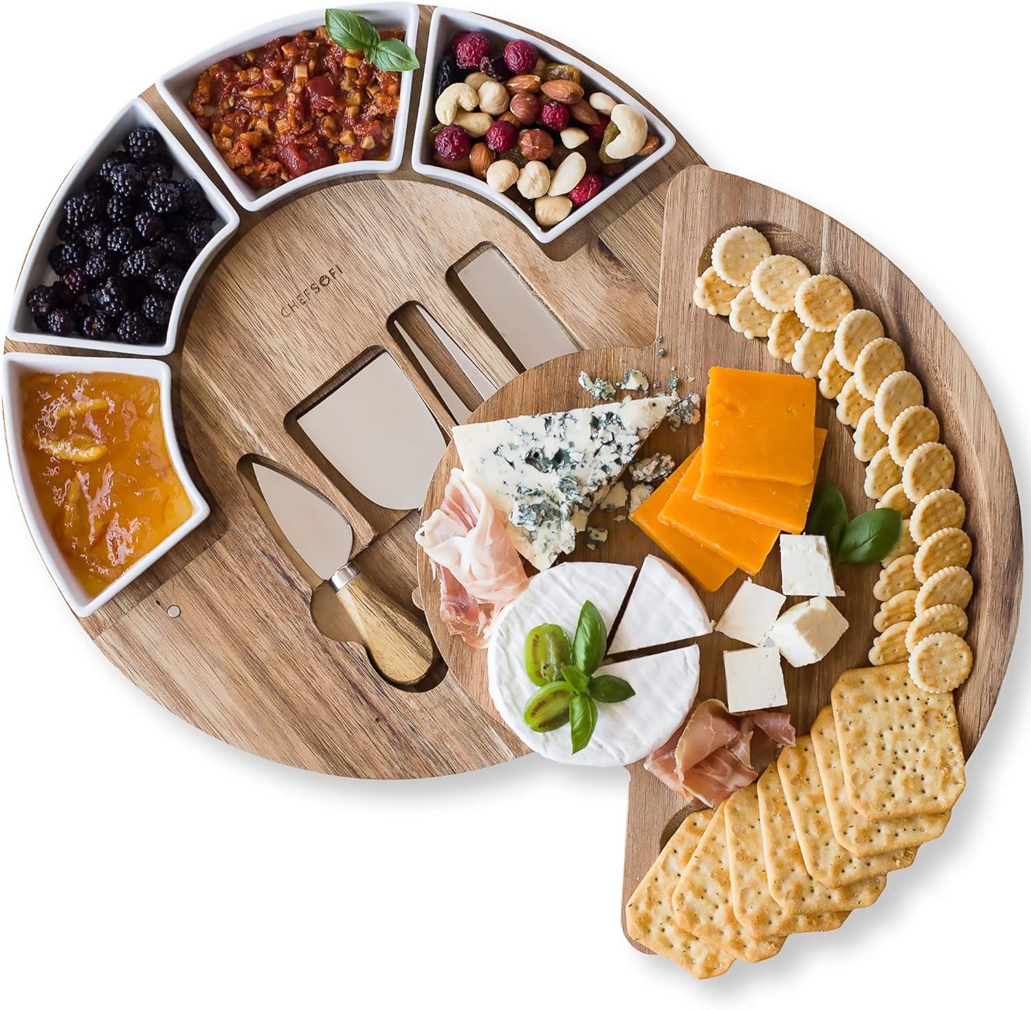 _surprising showdown: Acacia Cheese Board vs. Knife Set... Perfect for entertaining
