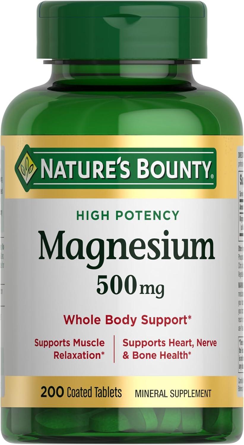 Compare Nature's Bounty Magnesium: 500 Mg, Bone & Muscle Support, 200 Ct... Testing Healthy Living Choices