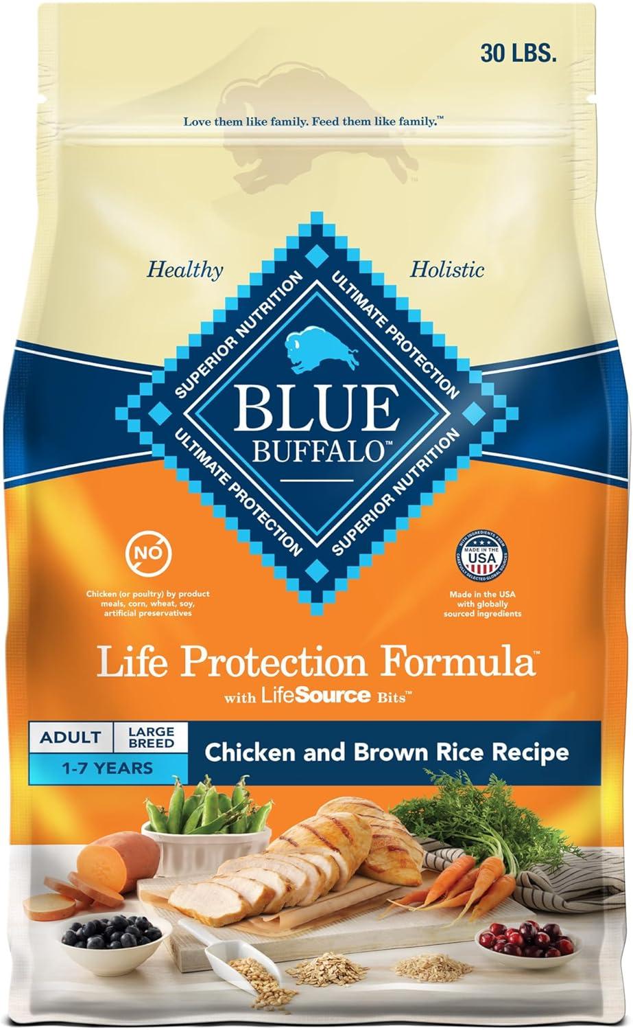 Blue Buffalo vs.ukan pnatural benefits tested, Large Breed showdawn