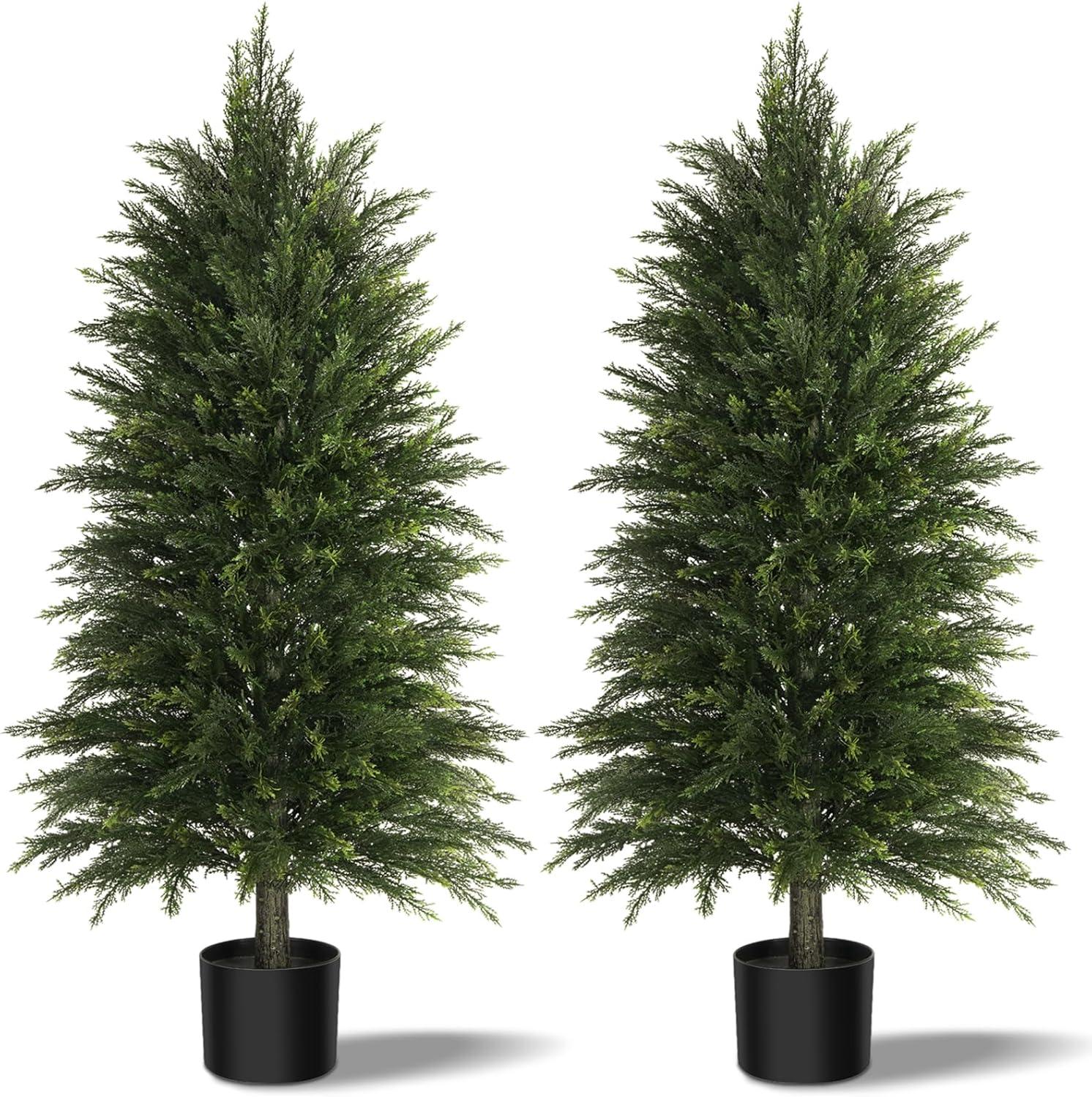 Realistic Tested Faux Cypress Set vs Live... Perfect Porch Greenery