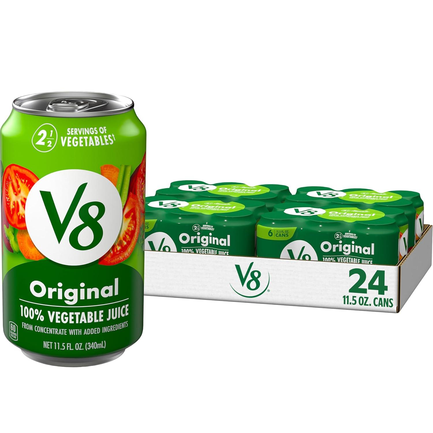 V8 Original Tested vs Juice - 100% Veg - 24 Pack (Surprising Fit...)