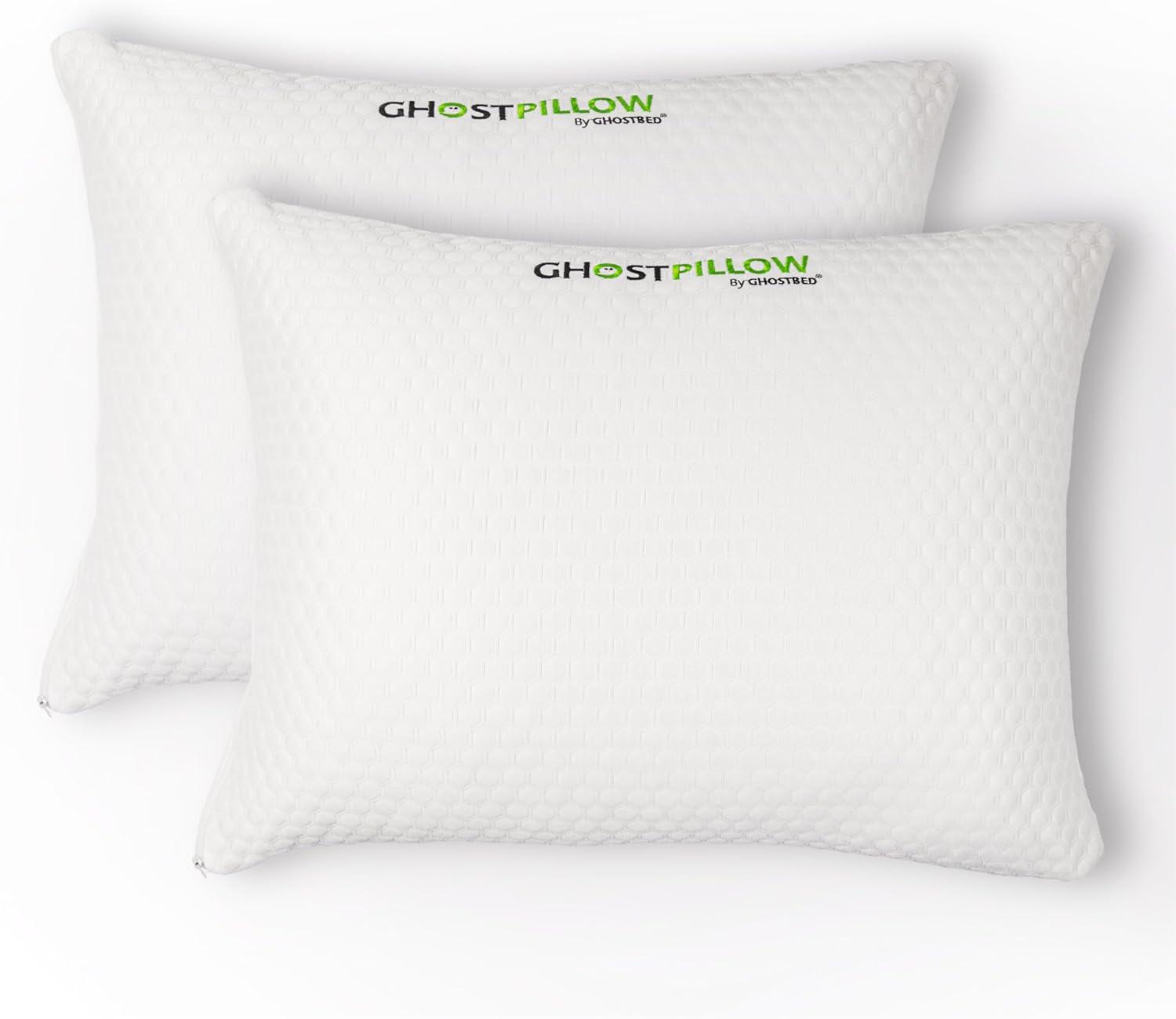 GhostBed pillow vs. shredded memory foam: Tested, cool cover, surprising support... a 2-pack showdown
