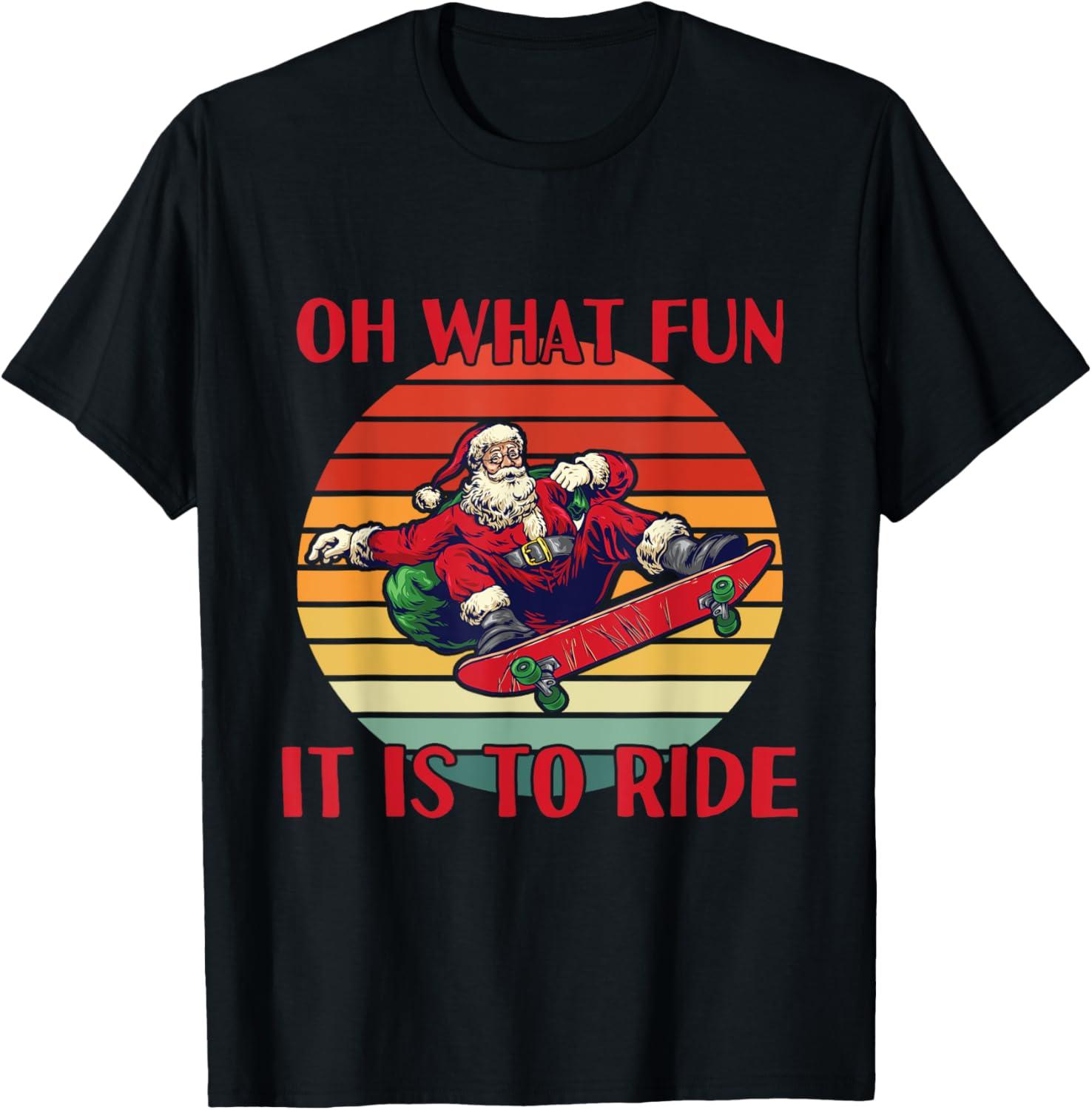 Santa Skateboard Tee: Tested Joy, Trending Gift...Surprising Skate Style!