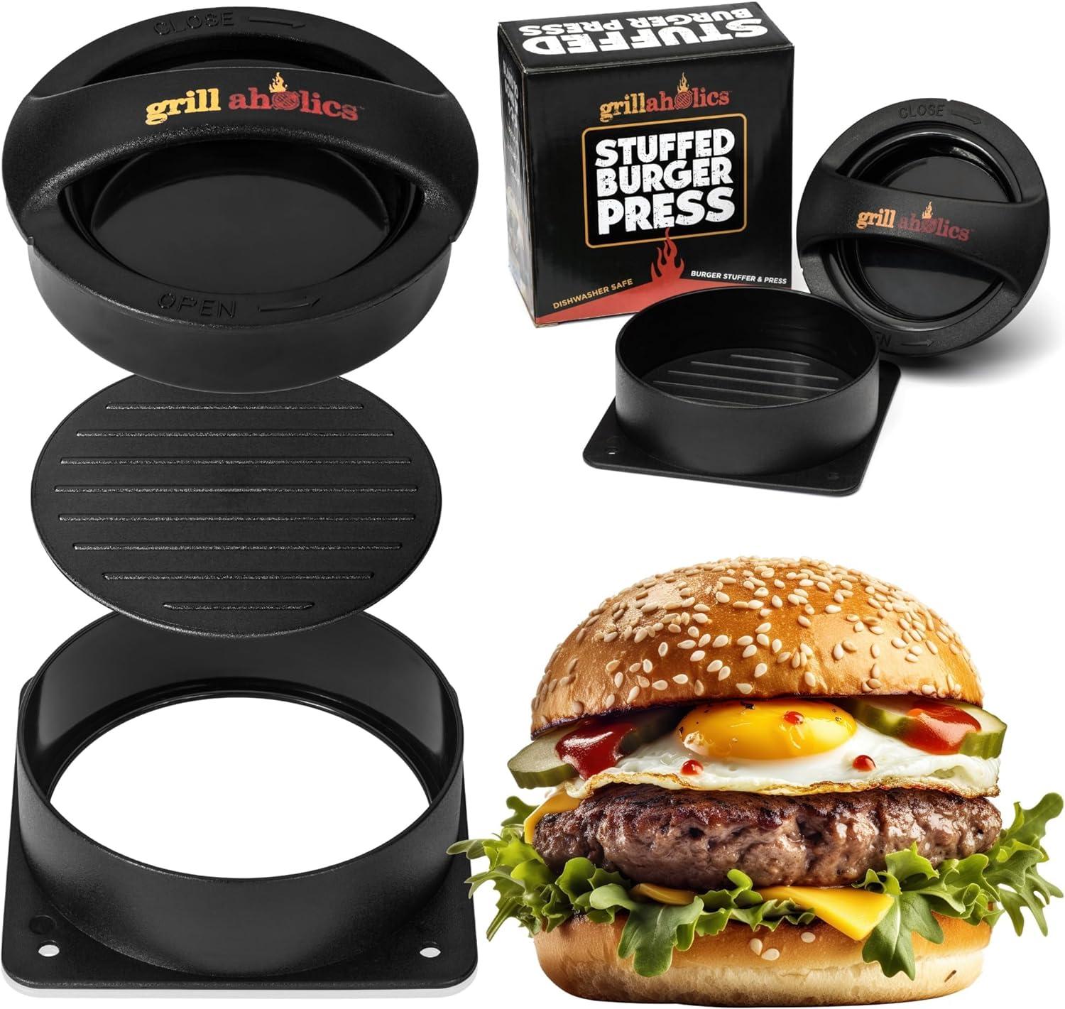 Grillaholics Press vs Stuffer: Tested Gift For Surprising Burgers... Think Perfect Pair!