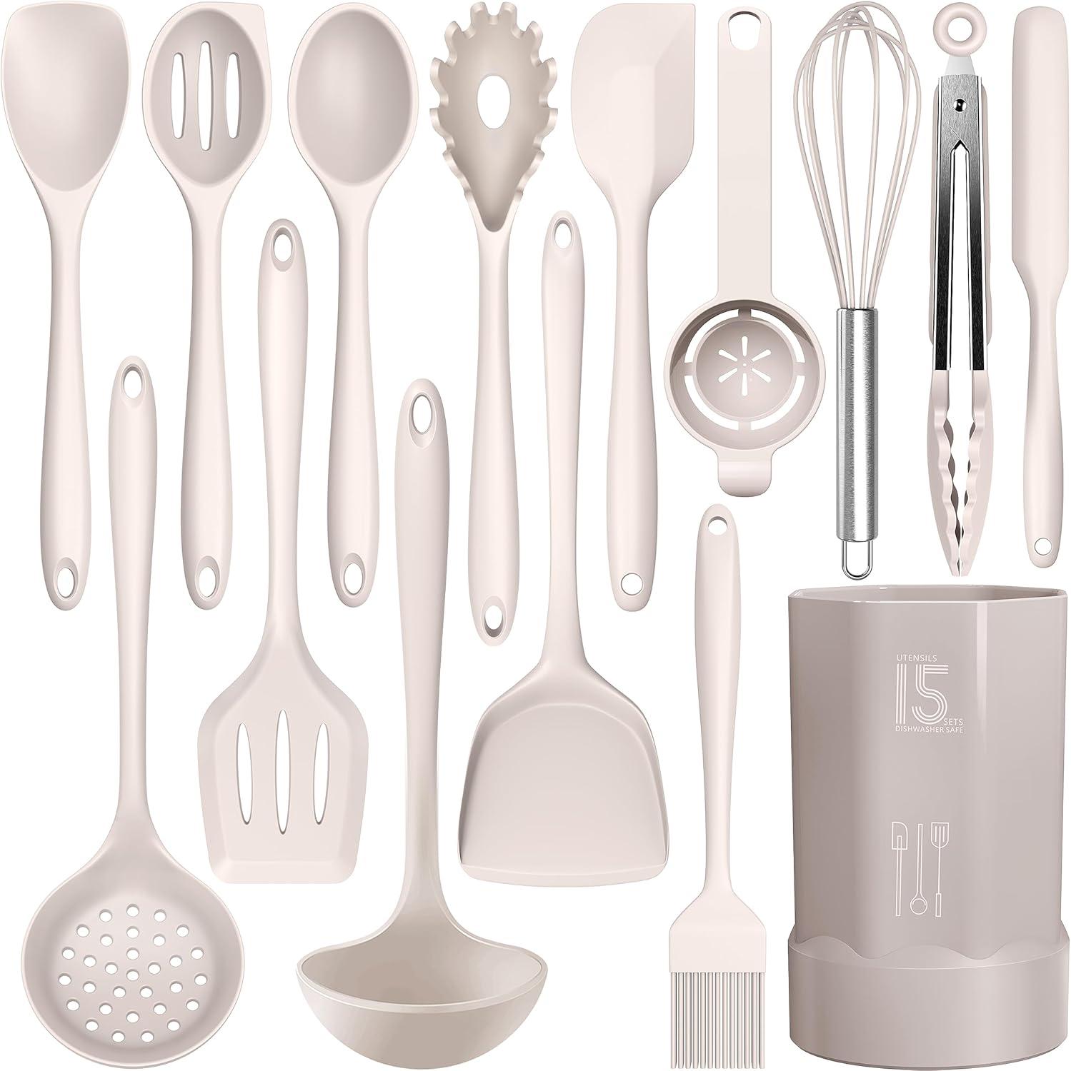 Heat-Tested Kitchen Utensils Versus BPA-Free Chaos.. Fin! (Nonstick Set, Dishwasher Safe)