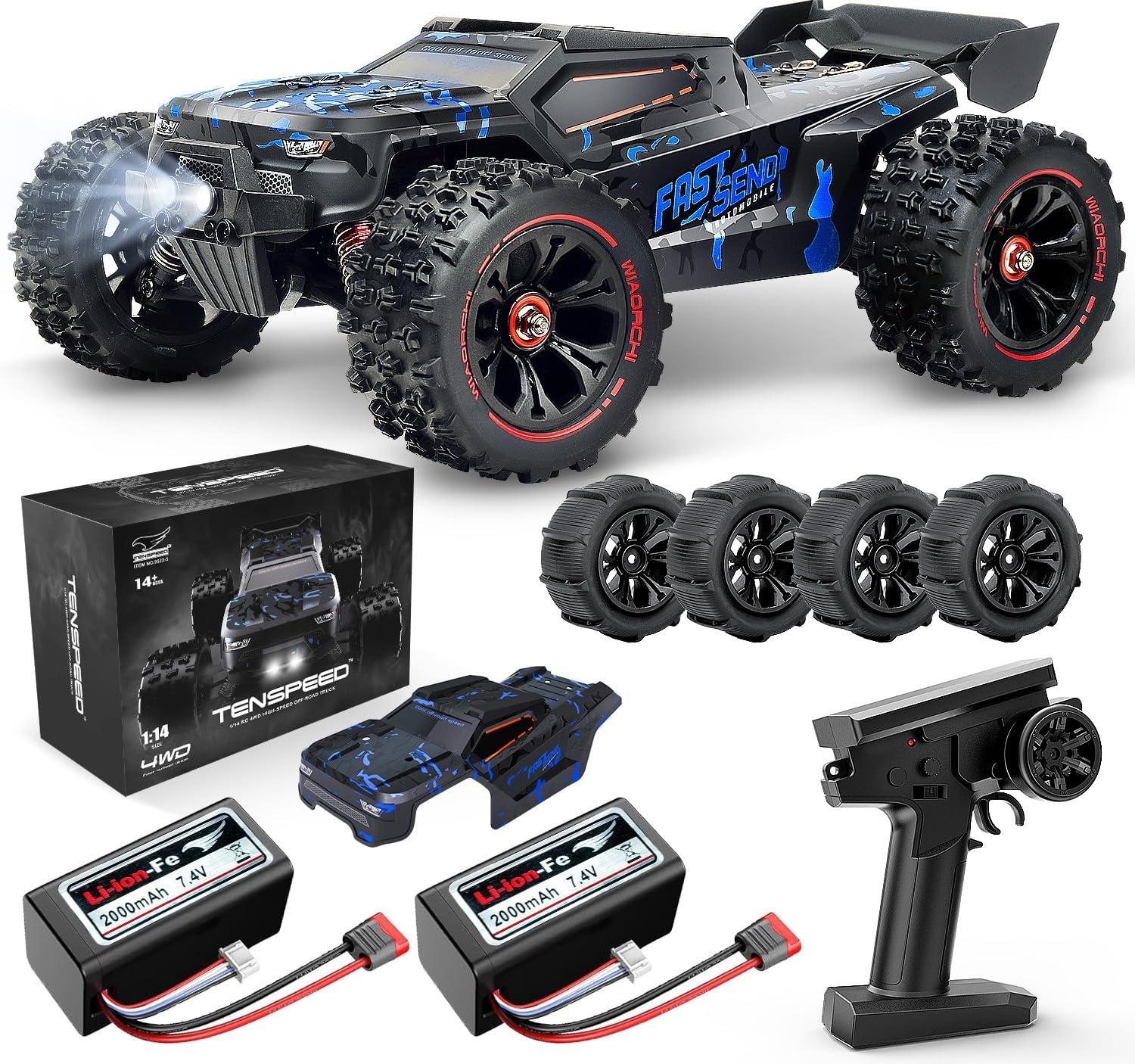 1/14 Scale RC Truggy: High-Speed, Waterproof Tracked Showdown Across Snow, Sand
