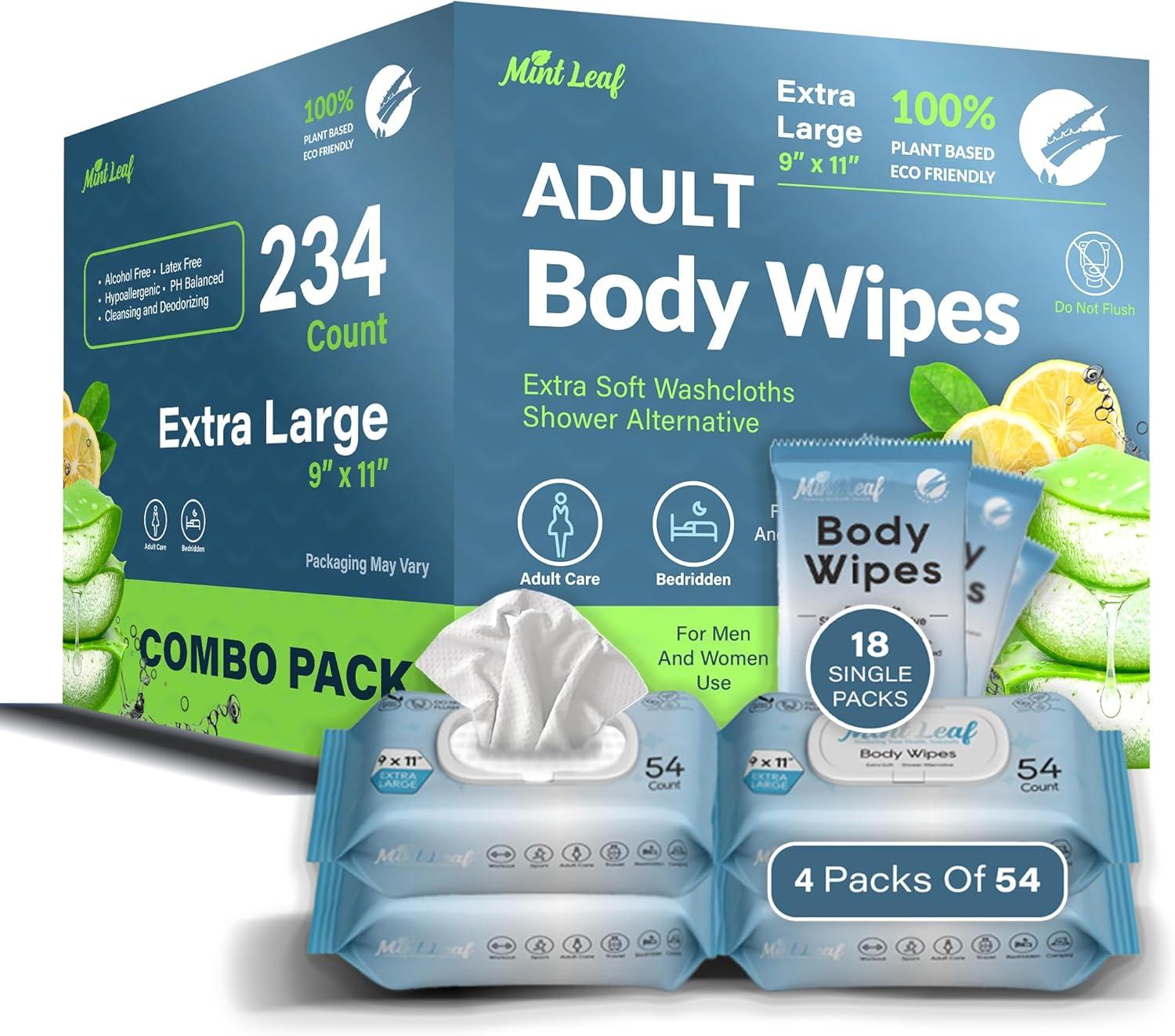 Top-Quality XL Bath Wipes: Tested For Incontinence Care, Elderly Easy Clean... Surprising Gentle!