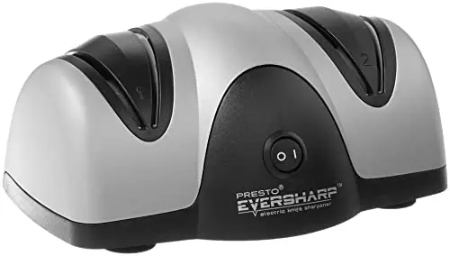 Presto EverSharp 2-stage electric knife sharpener in black and silver