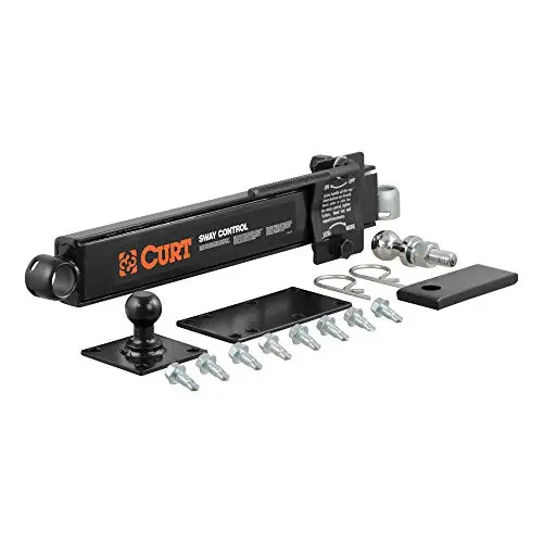 CURT 17200 trailer anti-sway bar kit mounted on a weight distribution hitch