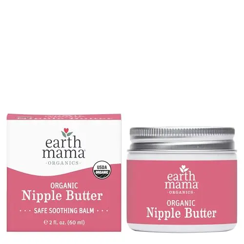 Earth Mama Organic Nipple Butter tube with green and white packaging.