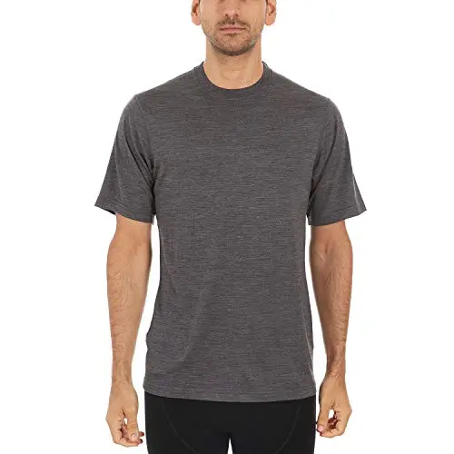 Minus33 men's lightweight merino wool t-shirt in charcoal gray