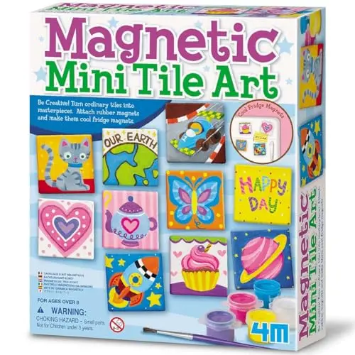 4M Magnetic Mini Tile Art craft kit with painted tiles and magnets
