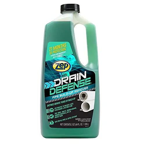 Zep Drain Defense 64oz liquid pipe build-up remover bottle