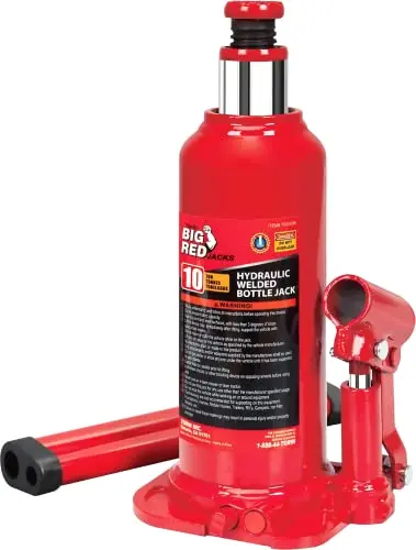 BIG RED T91003B 10-ton red hydraulic welded bottle jack