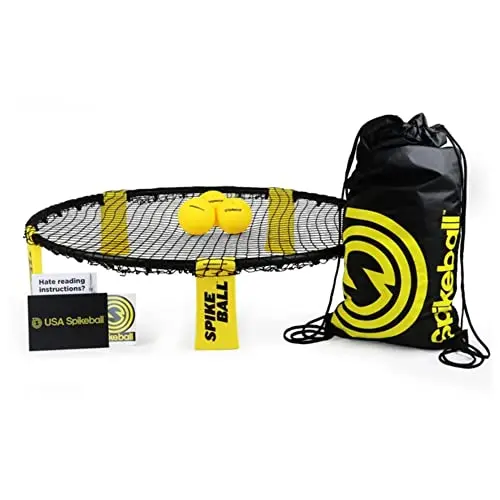 Spikeball Roundnet game set with net, rim, legs, and yellow balls