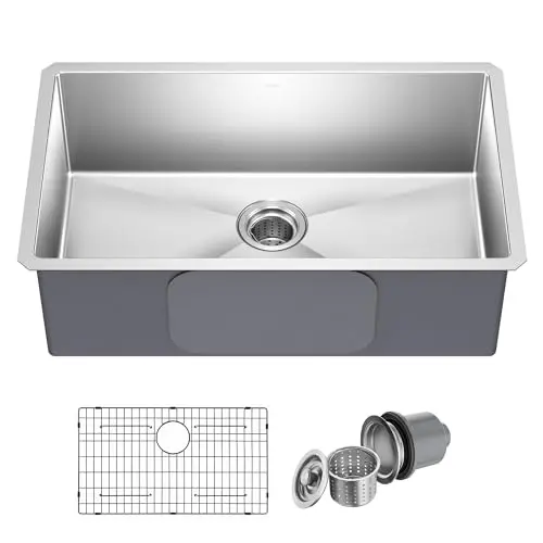KRAUS Standart Pro 30-inch undermount single bowl stainless steel kitchen sink