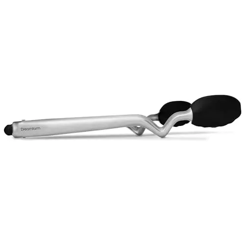Dreamfarm Clongs Grippy kitchen tongs with black silicone tips and stainless steel handles