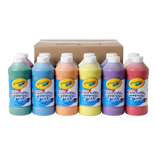 Crayola Washable Paint set with 12 large bottles of vibrant colors
