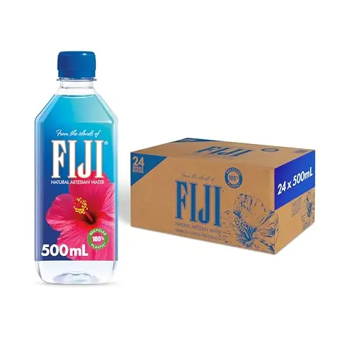FIJI Natural Artesian Bottled Water 500mL 16.9 Fl Oz Pack of 24