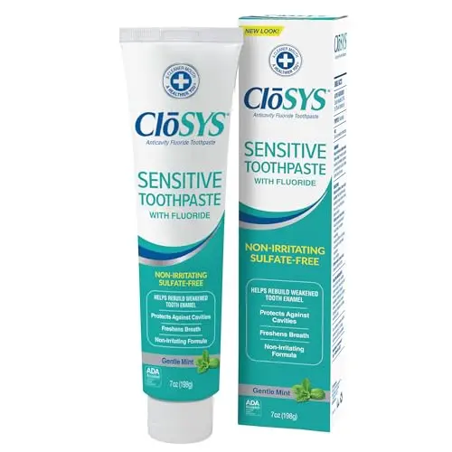 CloSYS Fluoride Toothpaste in Gentle Mint flavor, 7-ounce tube