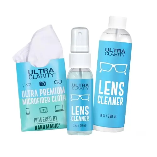 Ultra Clarity Nano Magic eyeglass cleaner spray with refill bottle and cloth