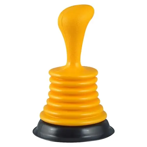 PlumbCraft yellow mini sink plunger with accordion bellows