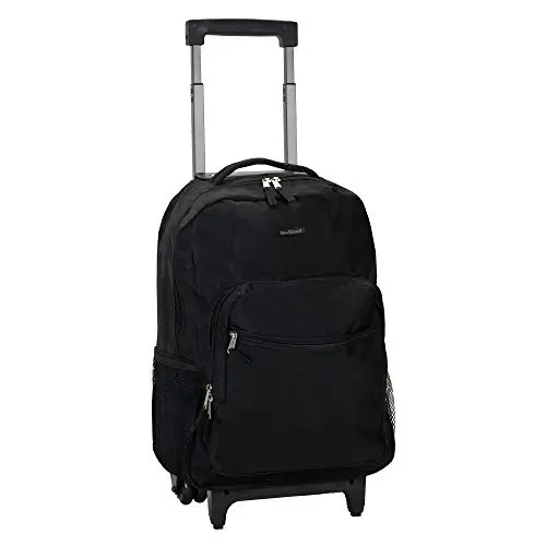 Rockland basic double handle rolling backpack with front organizer pocket
