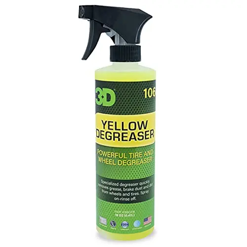 3D Yellow Degreaser bottle for wheels and tires