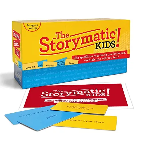 The Storymatic Kids box with storytelling prompt cards