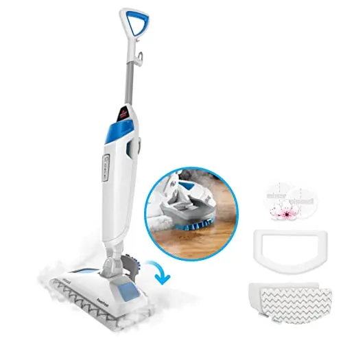 Bissell PowerFresh Steam Mop with flip-down scrubber in blue
