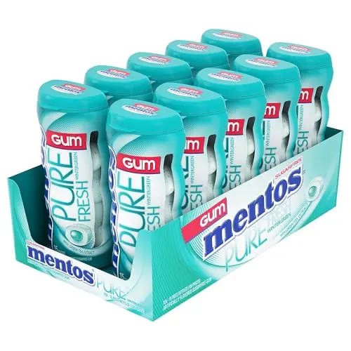 Mentos Pure Fresh Wintergreen sugar-free gum in individual bottles