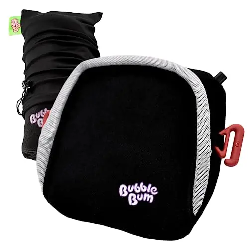 BubbleBum inflatable backless booster car seat folded and inflated