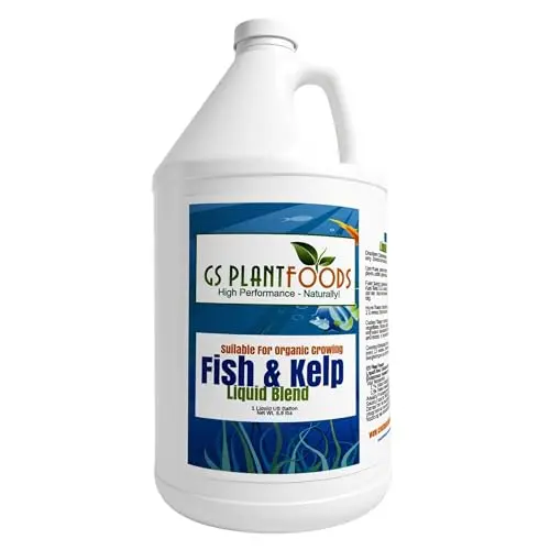 GS Plant Foods Liquid Fish & Kelp Fertilizer gallon jug