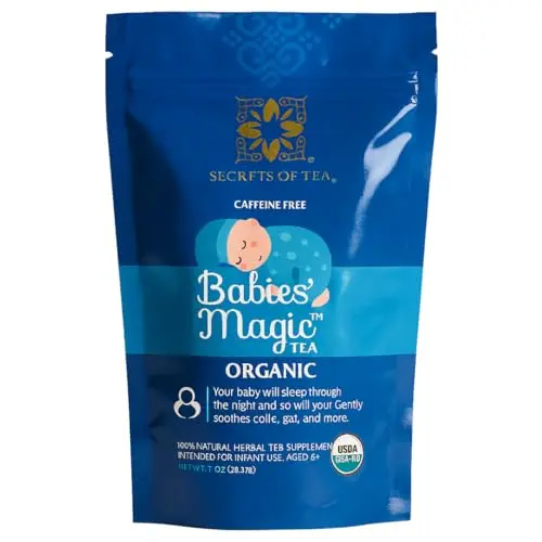 Secrets of Tea Babies' Magic Tea box with organic label