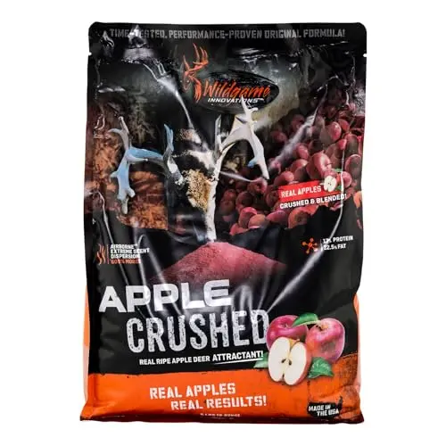 Wildgame Innovations Apple Crushed deer attractant powder in a bag.