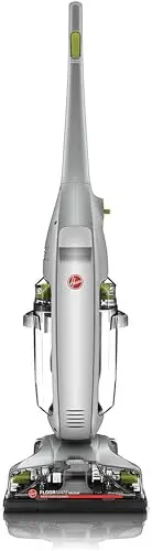 Hoover FloorMate Deluxe hard floor cleaner scrubbing a vinyl wood floor