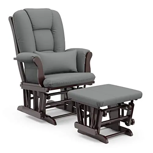Storkcraft Tuscany Custom Glider and Ottoman in espresso and grey