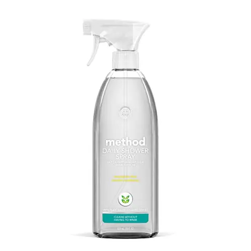 Method Daily Shower Spray being used on tile walls without rinsing