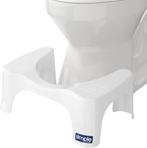 Squatty Potty Simple Curve 7-inch toilet stool in white, showing curved design.