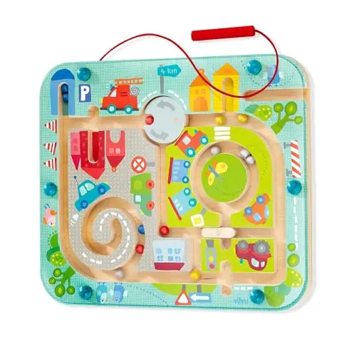 HABA magnetic maze busy board puzzle for toddlers with tethered wand