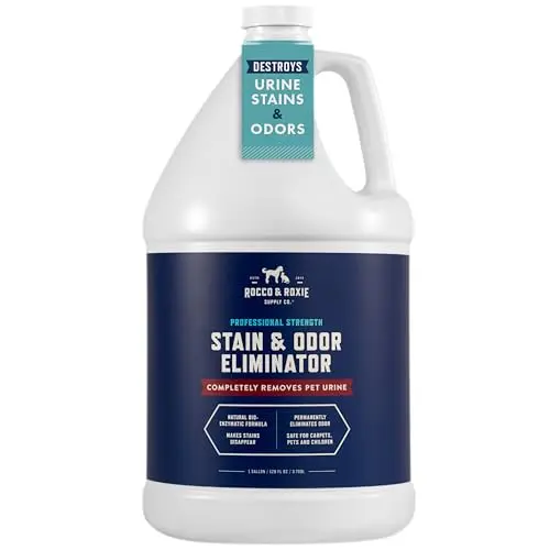 Rocco & Roxie gallon jug of enzyme pet stain and odor eliminator