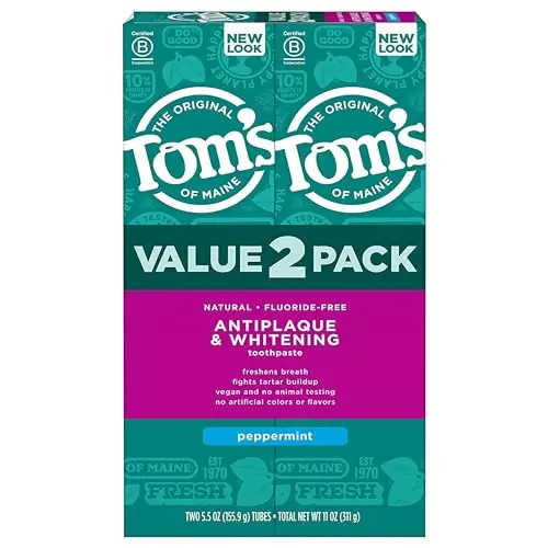 Tom's of Maine Fluoride-Free Whitening toothpaste two-pack