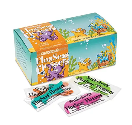 Practicon SmileGoods sea animal shaped individually wrapped flossers