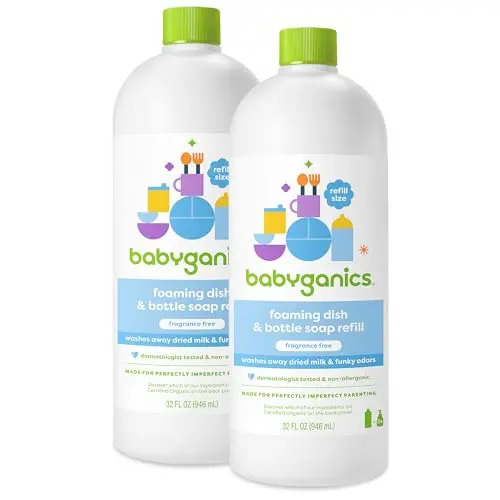 Babyganics Fragrance Free Foaming Dish and Bottle Soap twin pack