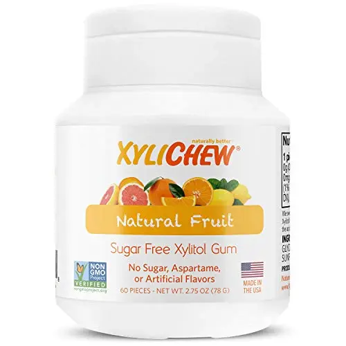 Xylichew 100% Xylitol Chewing Gum in fruit flavor blister pack
