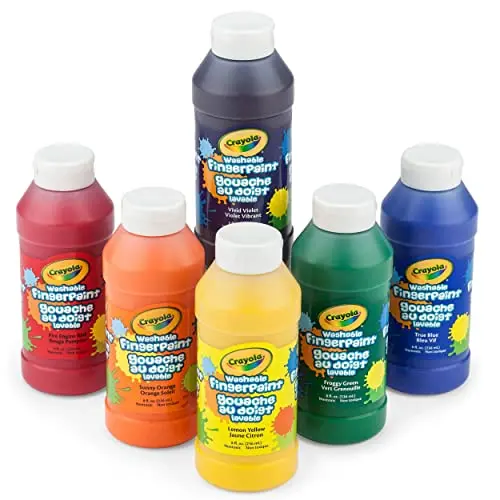 Crayola Washable Finger Paints set with 6 bottles of vibrant colors