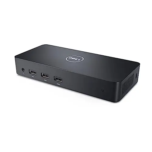 Dell D3100 triple display docking station in black